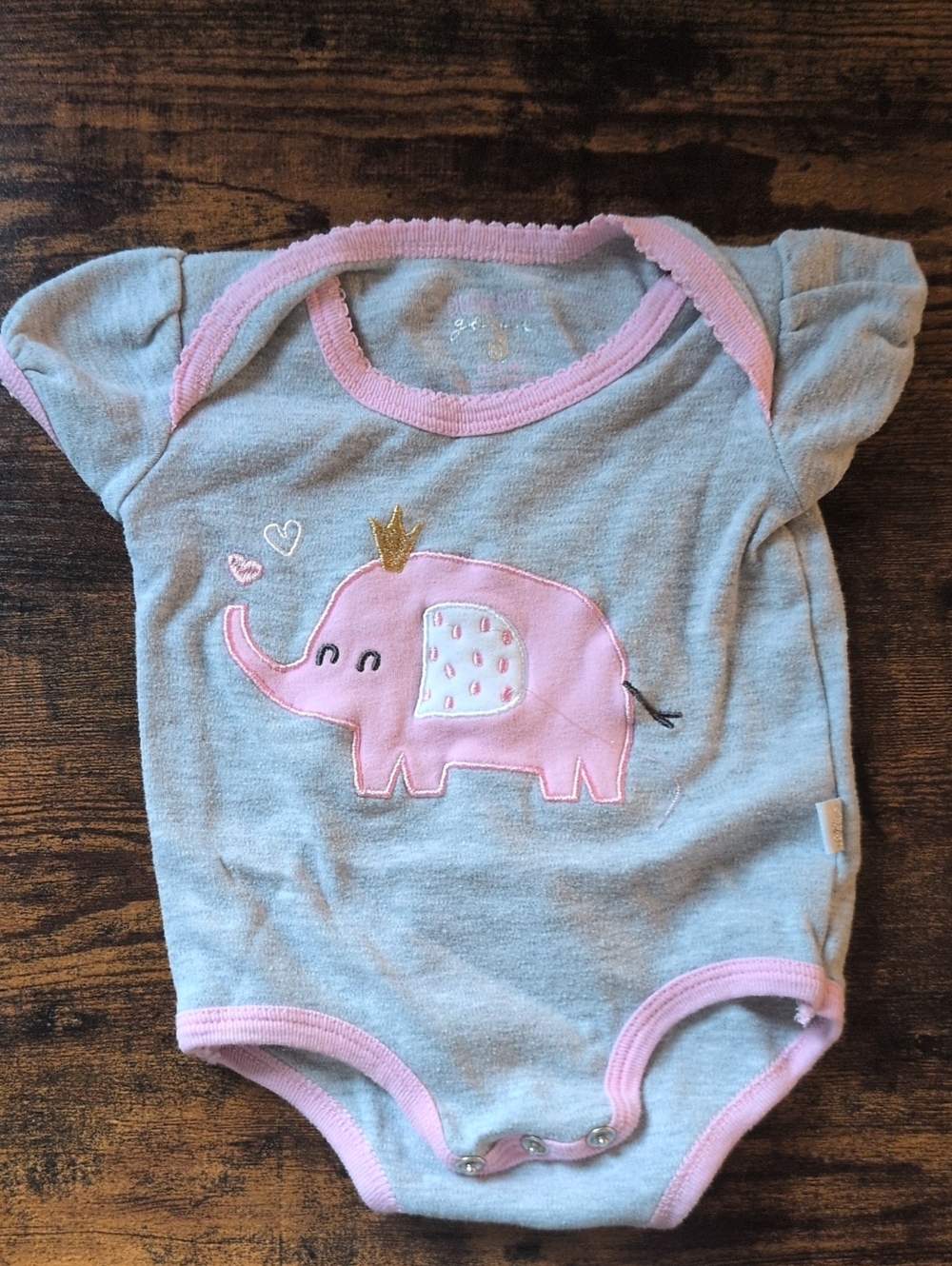 5/$25 DUCK DUCK Baby Onesie Bodysuit Pink & Gray 0-3M